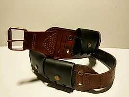 Deri Fişek Kemeri Siyah Renk - ÇIT ÇIT KAPAKLI